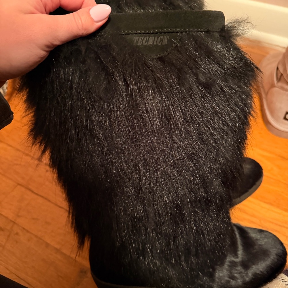 Tecnica Black Suede and Fur Boots